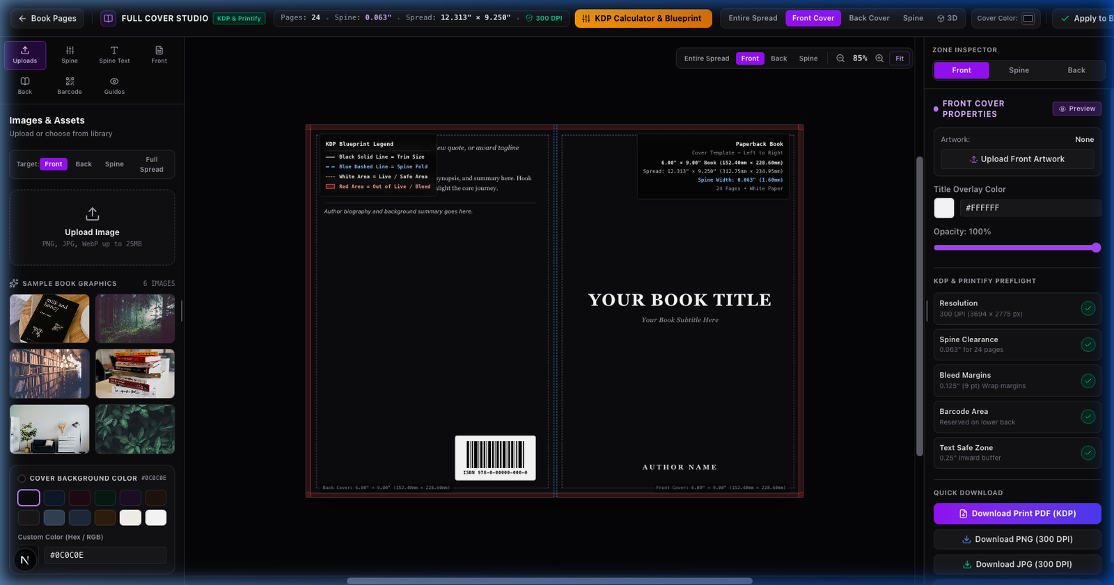 Cover Studio: Amazon KDP Full-Spread Paperback & Hardcover